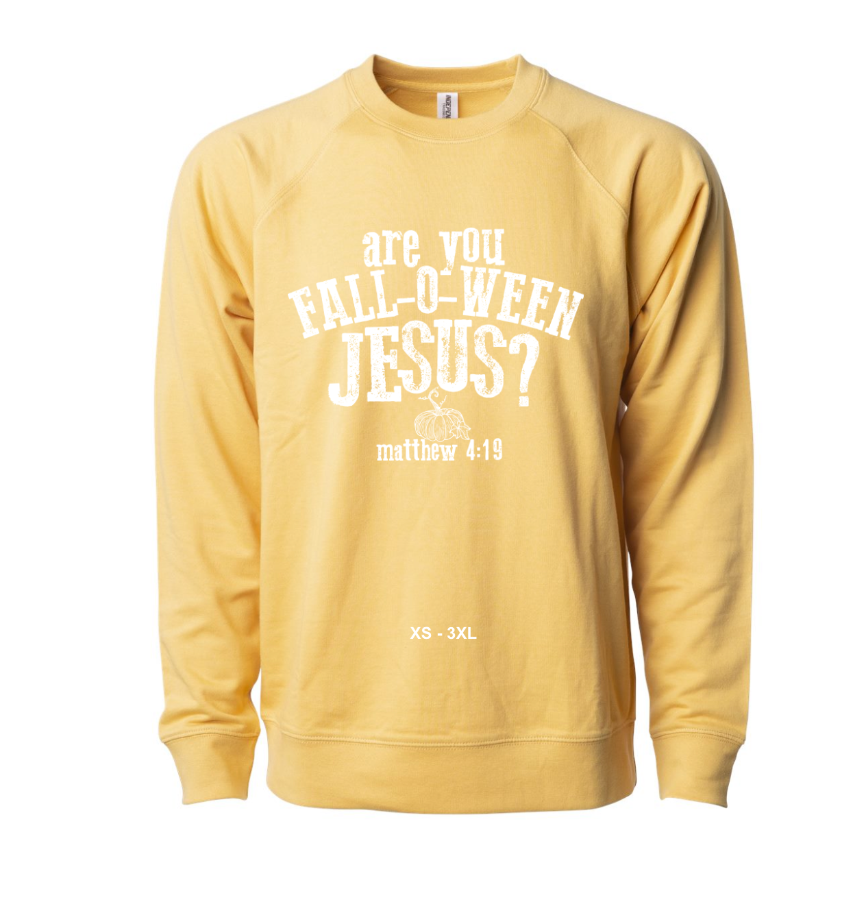 **LIMITED TIME**. Adult Lightweight Fall-O-Ween Jesus Crewneck Sweatshirt